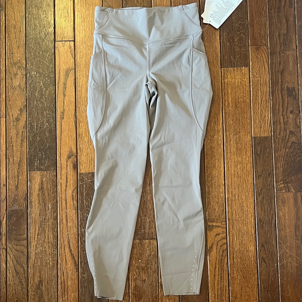 Lululemon Warm Ash Grey Fast Free High Rise Leggings 25" Pockets Size 6 NWT